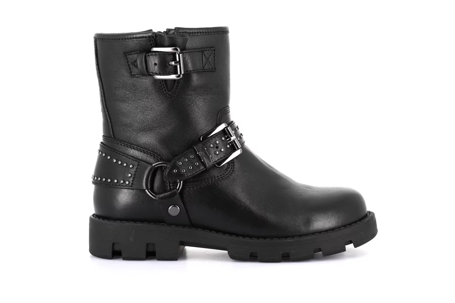 Girl's combat boot with buckles | CLIP PO2161 - BLACK | Grünland Junior