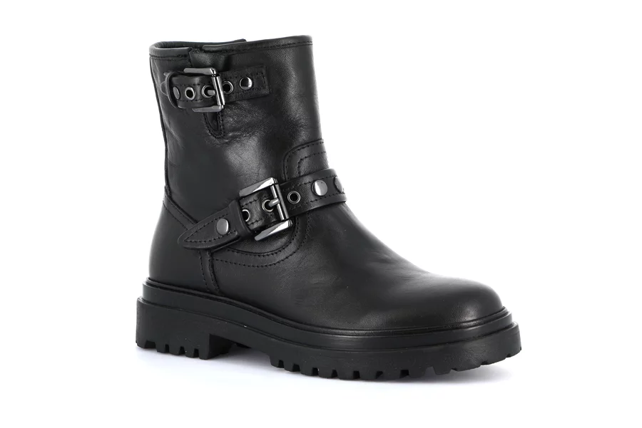 Biker con fibbie in vera pelle| COPP PO2260 - NERO | Grünland Junior