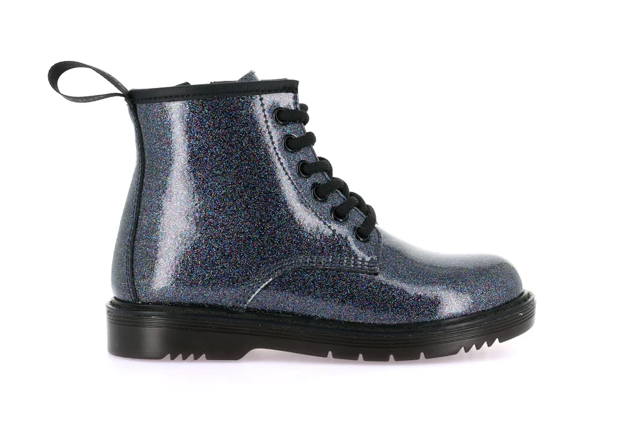 Junior ankle boot in patent leather | TABA PO2348 - BLU NOTTE | Grünland Junior