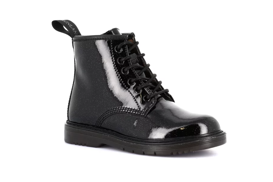 Junior ankle boot in patent leather | TABA PO2348 - BLACK | Grünland Junior