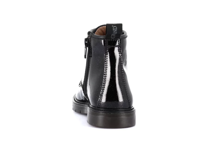 Junior ankle boot in patent leather | TABA PO2348 - BLACK | Grünland Junior