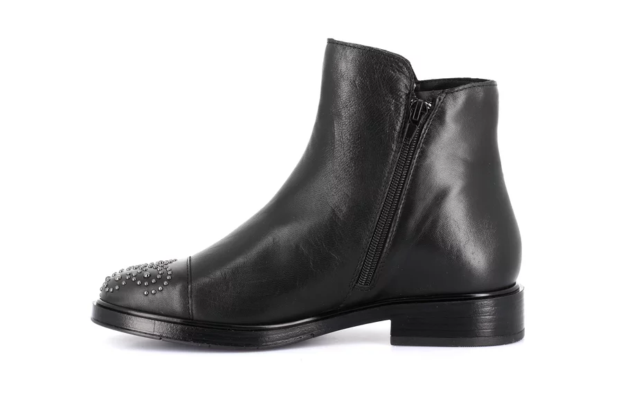 Damen Stiefelette aus echtem Leder | AFFE PO2383 - SCHWARZ | Grünland