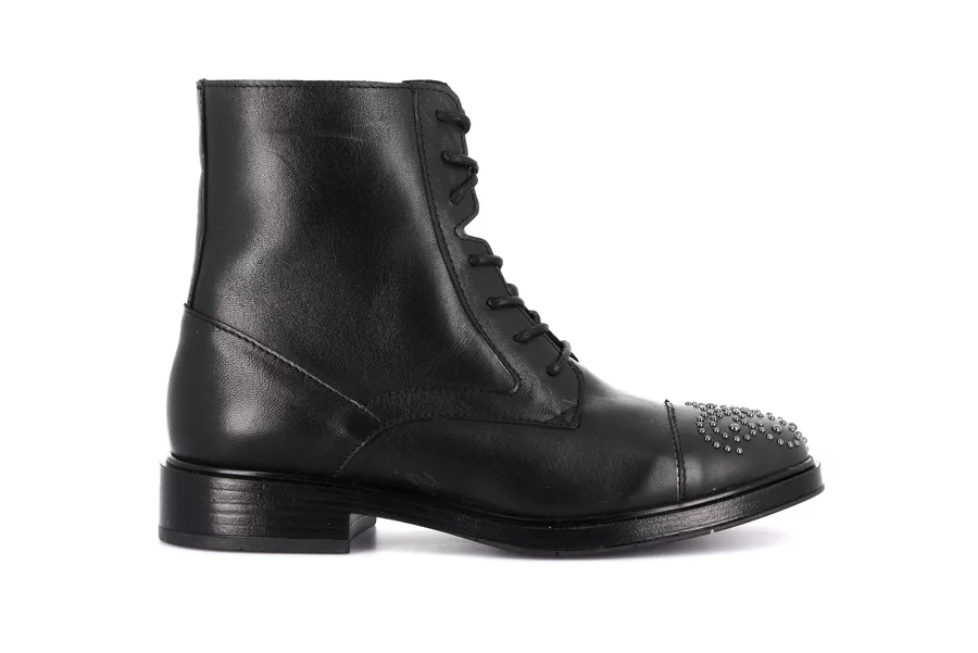 Women's genuine leather ankle boot | AFFE PO2384 - BLACK | Grünland