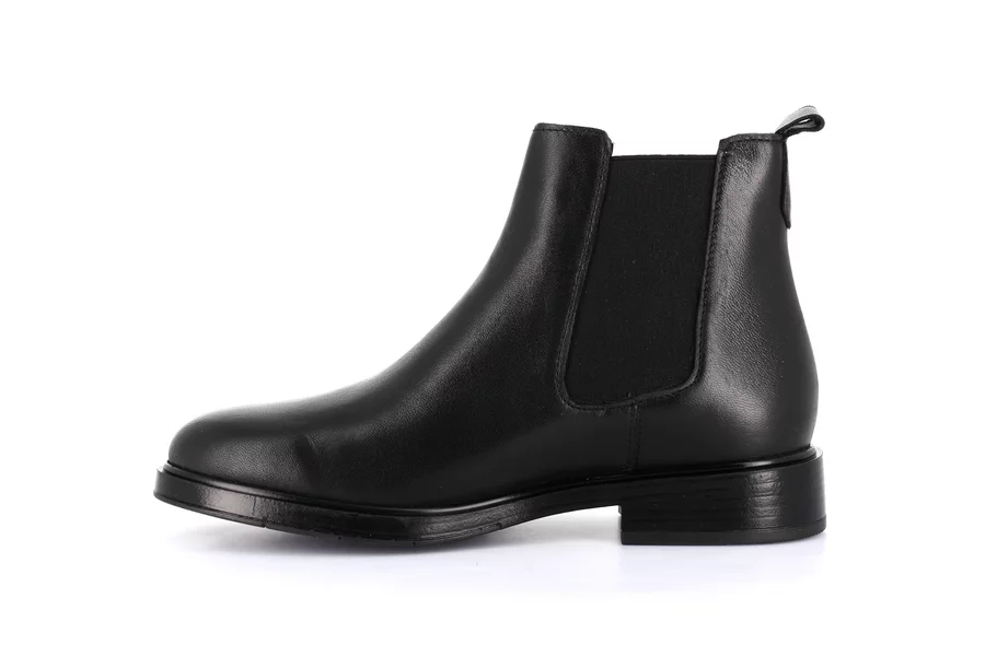 Women's genuine leather ankle boot | AFFE PO2385 - BLACK | Grünland