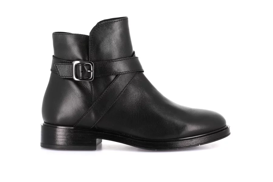 Women's genuine leather ankle boot | AFFE PO2386 - BLACK | Grünland