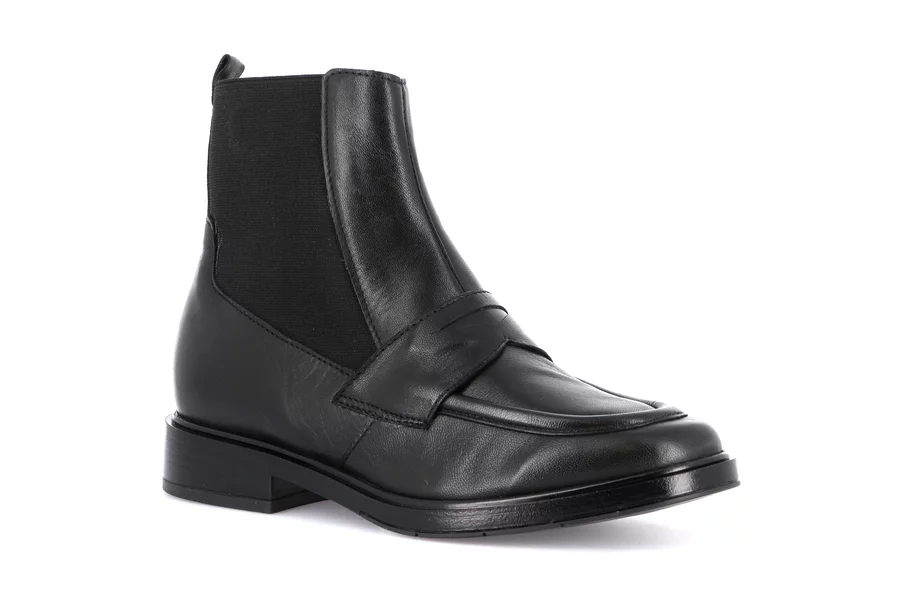 Women's genuine leather ankle boot | AFFE PO2388 - BLACK | Grünland