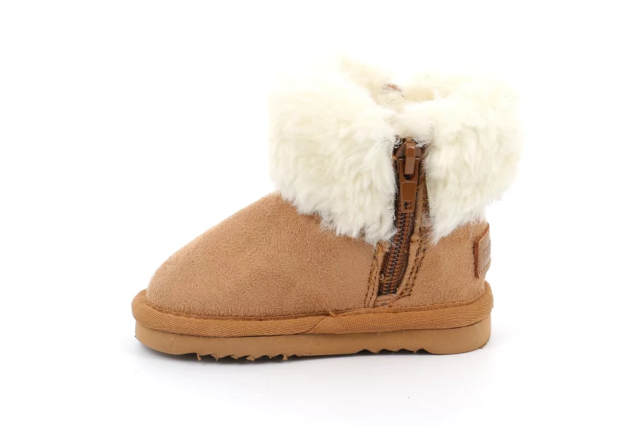 Little girl's boot in artificial fur | CROY PP0093 - CUOIO | Grünland Junior