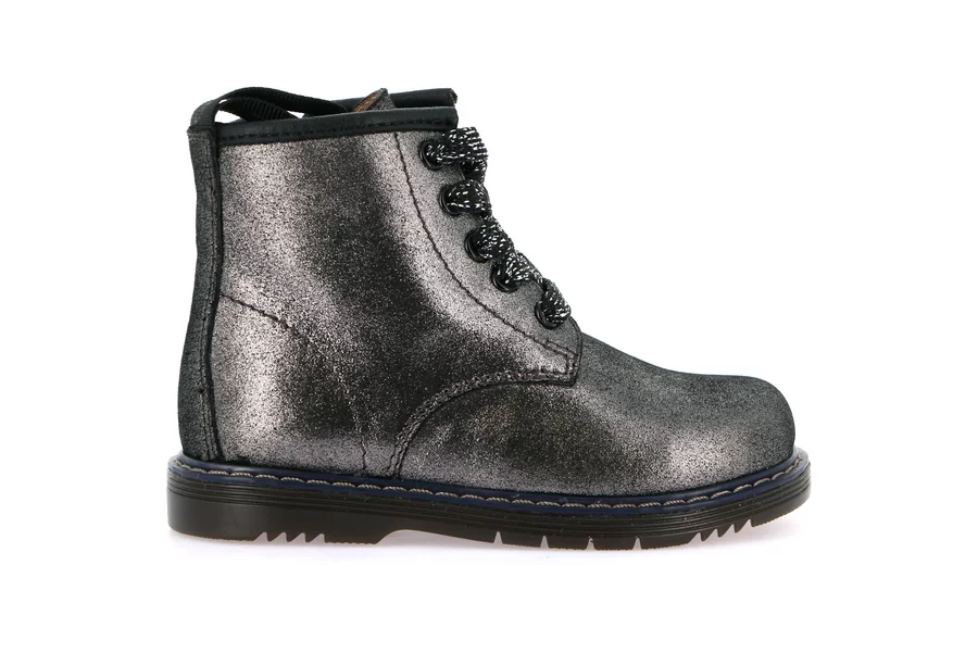 First steps ankle boot in laminated leather PP0197 - ANTRACITE | Grünland Junior