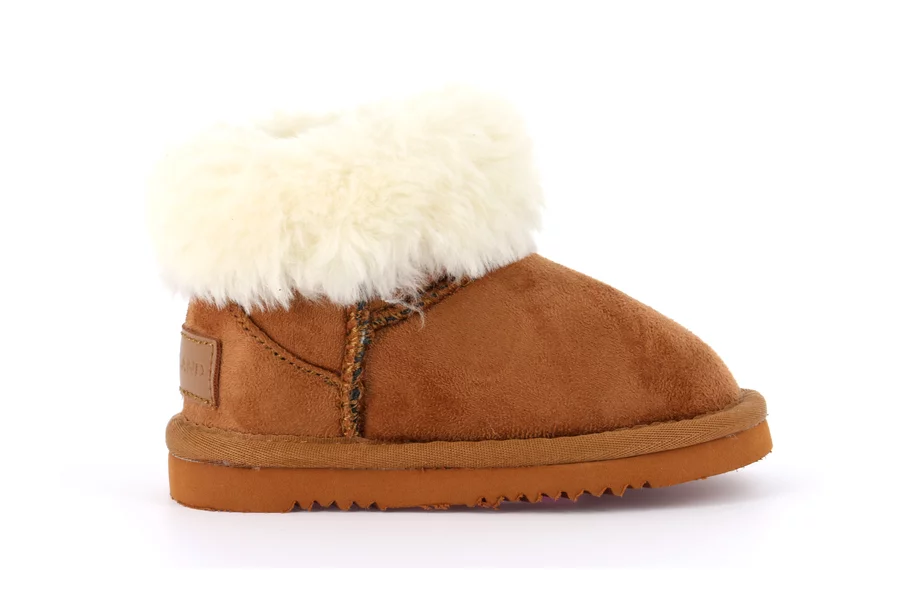 First steps ankle boot with faux fur cuff PP0199 - CUOIO | Grünland Junior