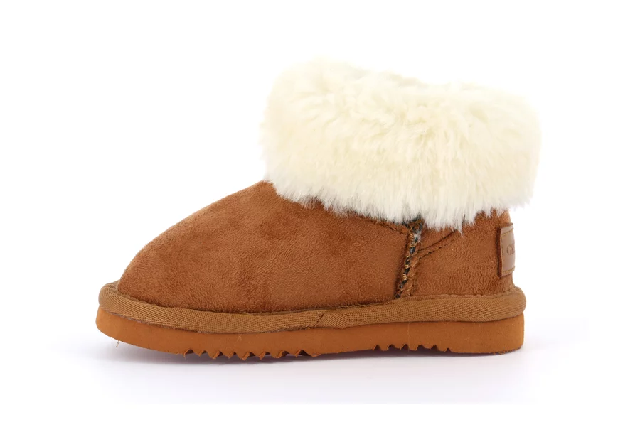 First steps ankle boot with faux fur cuff PP0199 - CUOIO | Grünland Junior