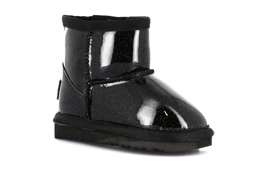 Tronchetto in vernice con glitter primi passi