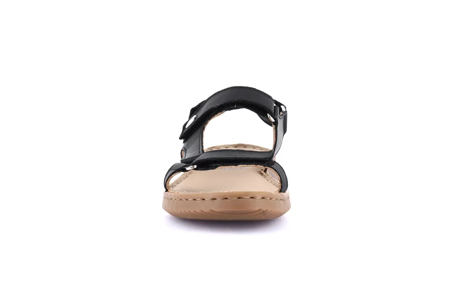 Sandalo sportivo in pelle | INAD SA1203 - NERO | Grünland