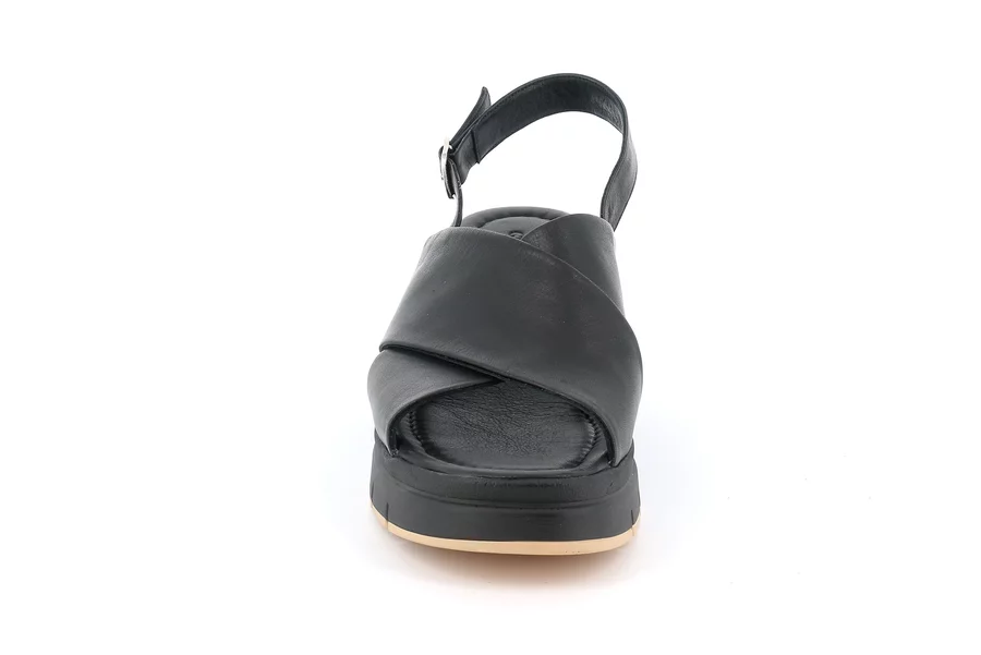 Sandal with wedge | FANI SA1222 - BLACK | Grünland