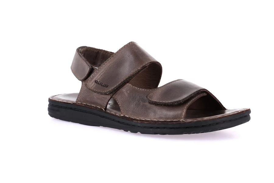 Sandal LAPO in genuine leather SA1241 - CAFFE' | Grünland