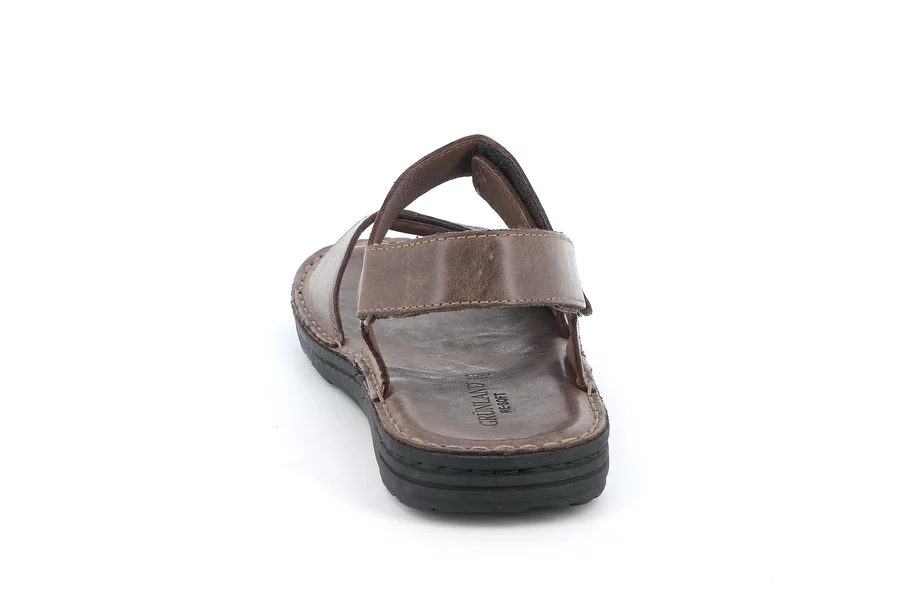 Sandal LAPO in genuine leather SA1241 - CAFFE' | Grünland