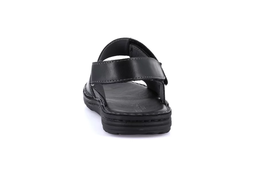 Sandal LAPO in genuine leather SA1241 - BLACK | Grünland