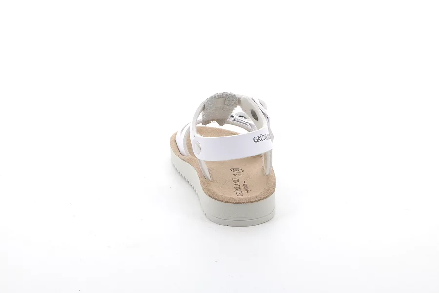 Sandale mit doppelter Schnalle und T-Bar | GRIS SA1504 - BIANCO-ARGENTO | Grünland Junior