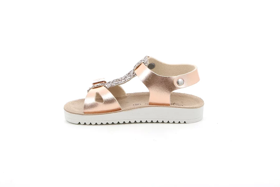 Double buckle sandal with T-Bar | GRIS SA1504 - CIPRIA-ROSA | Grünland Junior