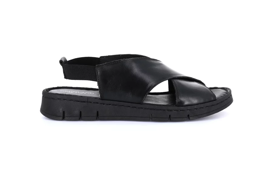 Sandalo sporty in vera pelle | GITA SA1891 - NERO | Grünland