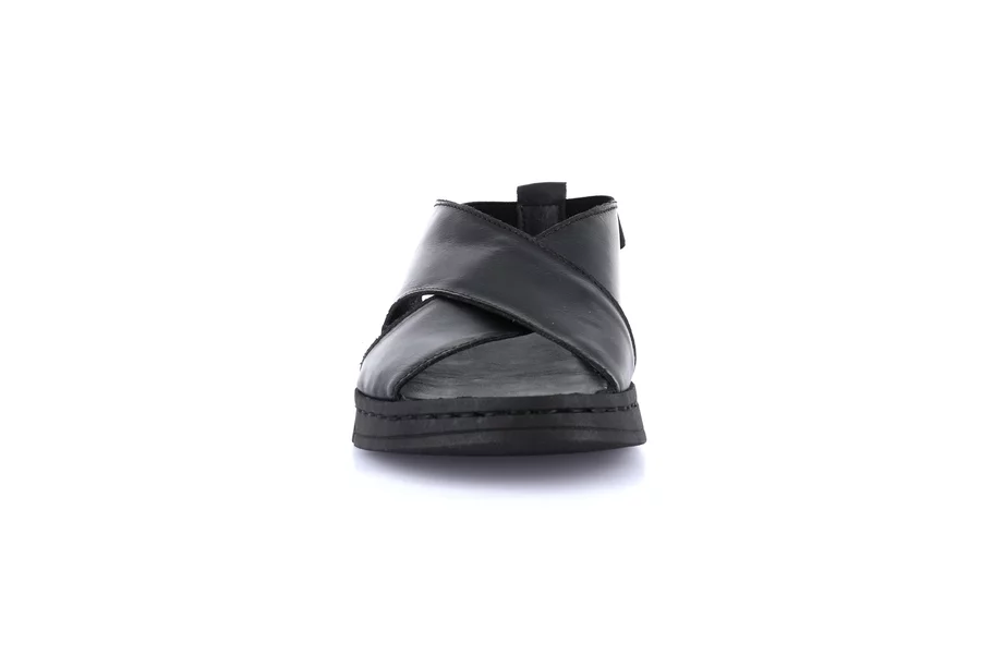 Sandalo sporty in vera pelle | GITA SA1891 - NERO | Grünland