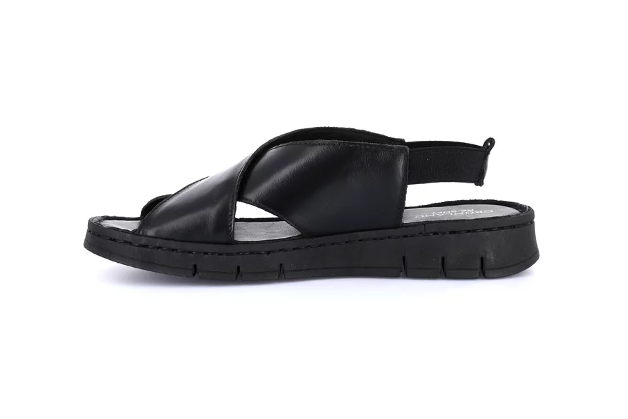 Sandalo sporty in vera pelle | GITA SA1891 - NERO | Grünland