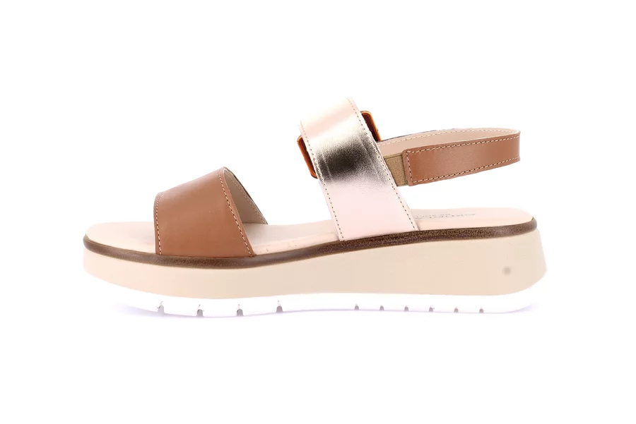 Sandale mit leichtem Keilabsatz | FASI SA1901 - CUOIO-PLATINO | Grünland