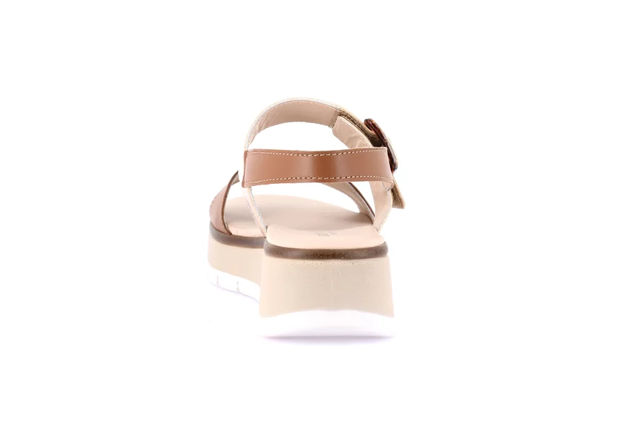 Sandale mit leichtem Keilabsatz | FASI SA1901 - CUOIO-PLATINO | Grünland