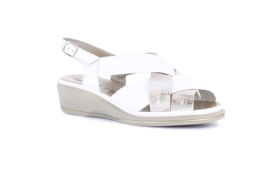 Comfort sandal in leather | ELOI SA1949 - WHITE | Grünland