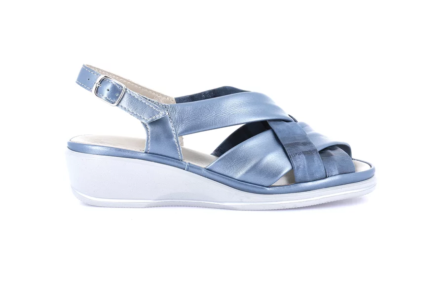 Comfort sandal in leather | ELOI SA1949 - JEANS | Grünland