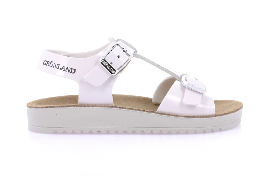 Sandalo doppia fibbia con T-Bar SA2051 - BIANCO | Grünland Junior