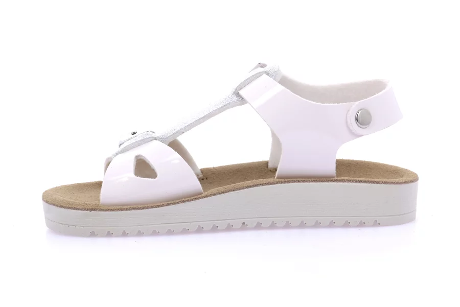 Sandalo doppia fibbia con T-Bar SA2051 - BIANCO | Grünland Junior