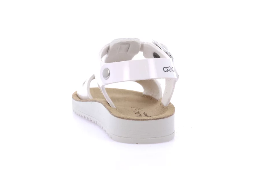 Sandalo doppia fibbia con T-Bar SA2051 - BIANCO | Grünland Junior