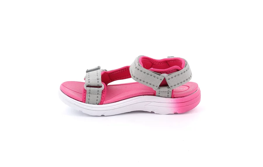 Technische Sandale für Mädchen | IDRO SA2113 - GRIGIO-FUXIA | Grünland Junior