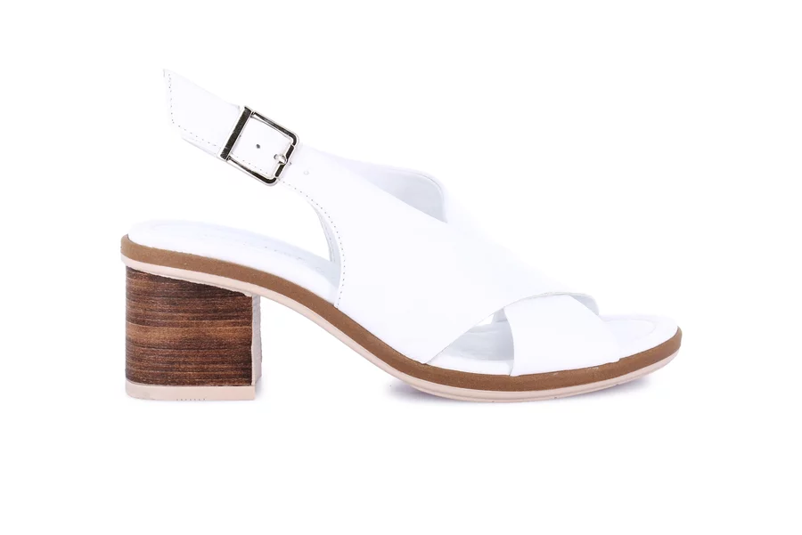 Sandal with heel | FERD SA2157 - WHITE | Grünland