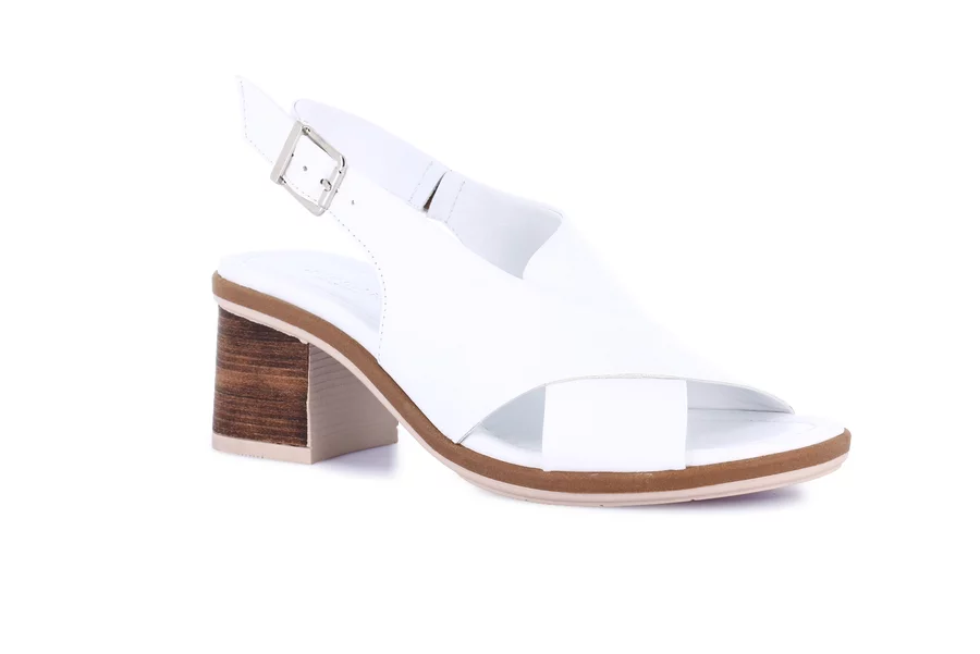 Sandal with heel | FERD SA2157 - WHITE | Grünland