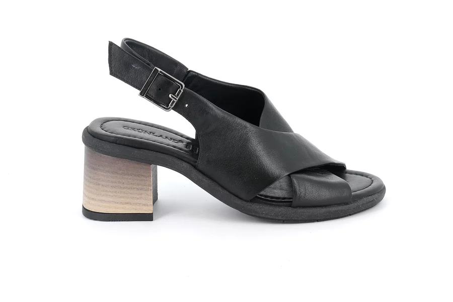 Sandal with heel | FERD SA2157 - BLACK | Grünland