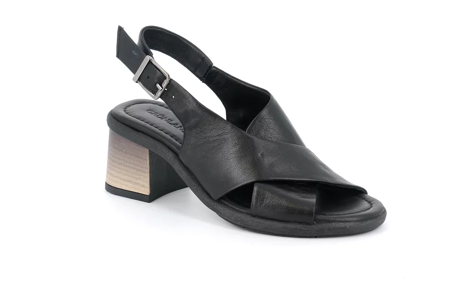 Sandal with heel | FERD SA2157 - BLACK | Grünland