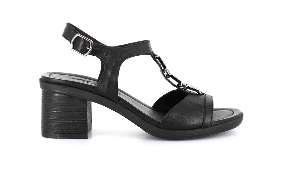 Sandal with heel | FERD SA2162 - BLACK | Grünland