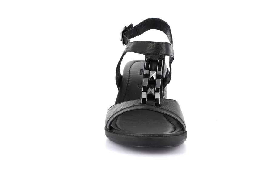 Sandal with heel | FERD SA2162 - BLACK | Grünland