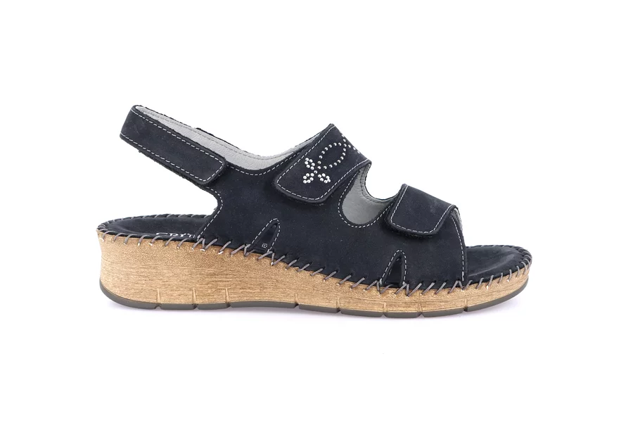 Comfort sandal with handmade stitching | PALO SA2170 - BLUE | Grünland