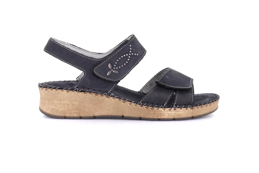 Comfort sandal with handmade stitching | PALO SA2171 - BLUE | Grünland