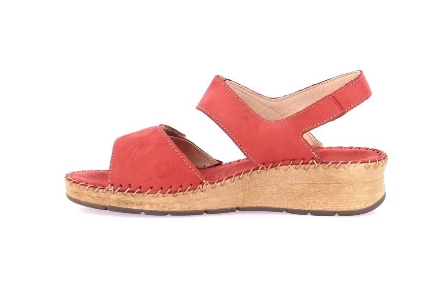 Comfort sandal with handmade stitching | PALO SA2171 - RED | Grünland