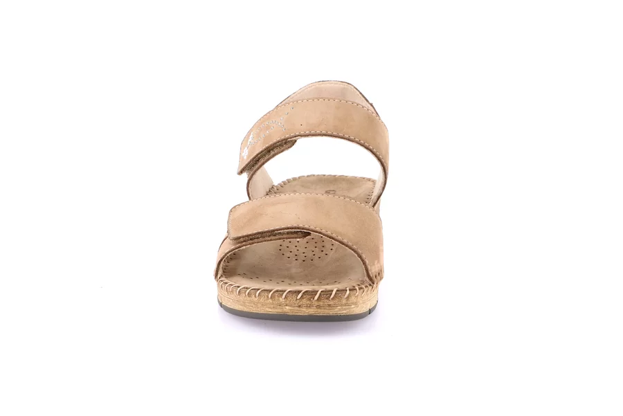 Comfort sandal with handmade stitching | PALO SA2171 - TAUPE | Grünland