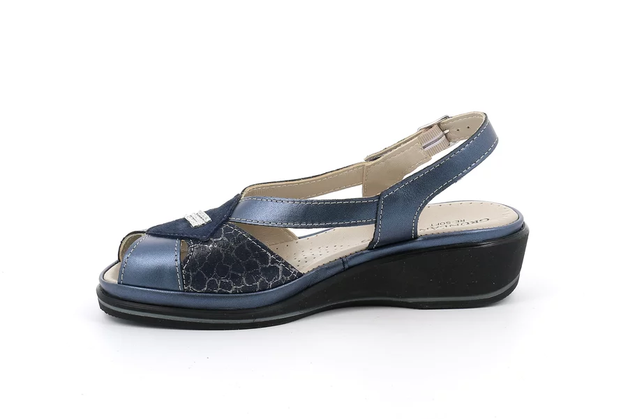Sandalo comfort in pelle | ELOI  SA2407 - BLU | Grünland