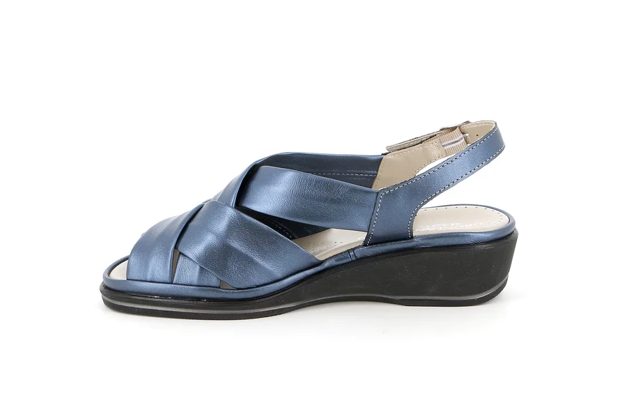 Sandalo comfort in pelle | ELOI  SA2409 - BLU | Grünland