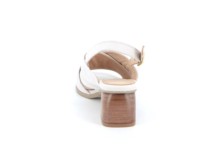 Sandal in genuine leather | FARA SA2608 - WHITE | Grünland