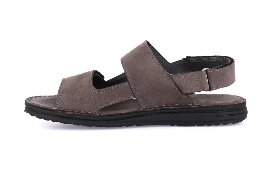 Men's sandal with soft footbed | LAPO  SA2616 - PIOMBO | Grünland