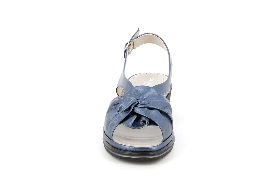Comfort sandal in leather | ELOI SA2845 - BLUE | Grünland