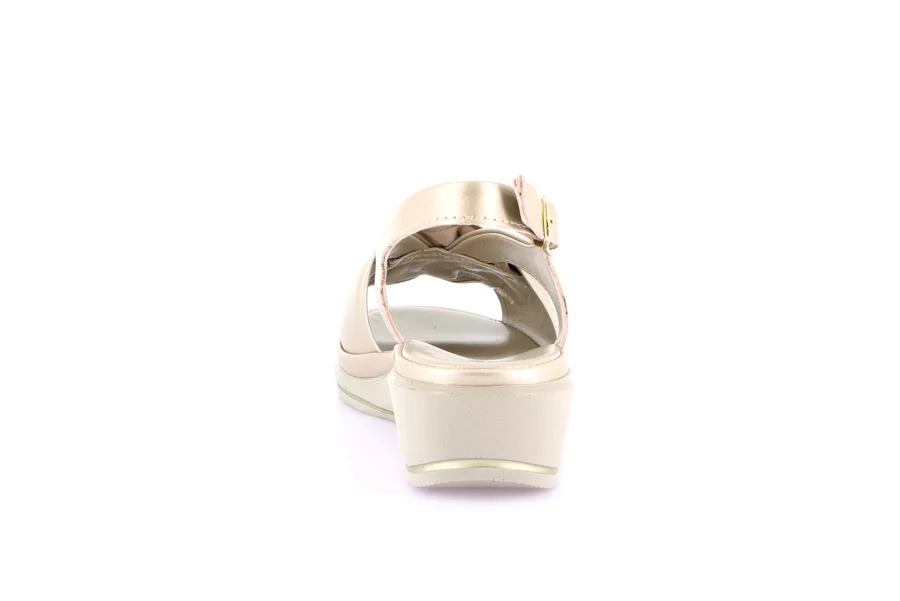 Comfort sandal in leather | ELOI SA2845 - PLATINO | Grünland