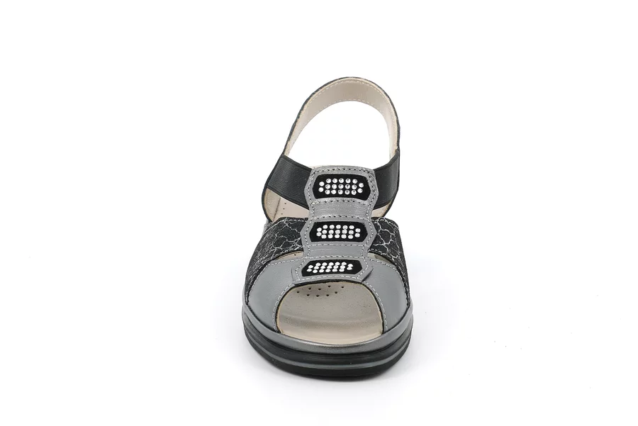 Sandalo comfort in pelle | ELOI  SA2846 - ASFALTO | Grünland